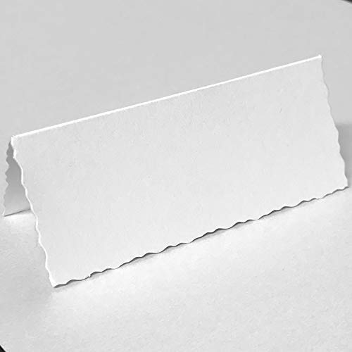 100 White Deckle Edge Table Name Place Cards - Stella Weds - Perfect for Weddings & Parties