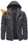 KEFITEVD Winter Jacken für Männer Gefüttert Warm Winter Freizeitjacke Jagd Angeln Winddicht Kapuzenjacke Männer Fleecejacke Dunkelgrau XL