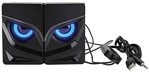 Altavoz PC, 3W Mini 3.5mm USB 2.1 Subwoofer Estéreo Altavoz Computadora Escritorio Altavoz con Cable de Baja Frecuencia para computadora, Smartphone.