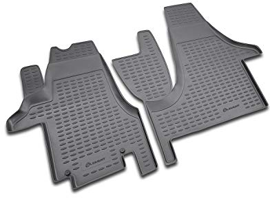 Element Passgenaue Premium 3D Gummimatten Fussmatten Designed für Volkswagen Transporter/Multivan/Caravelle, T5 T6, 2003-2024, 2 TLG, Schwarz