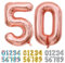 Ponmoo Foil Ballons Chiffre 50 Or Rose, Grands Ballon Numéro 0 1 2 3 4 5 7 8 10-19 20-29 30-39 40 50 60 70 80 90 100, Décoration de Ballons Géants pour Mariages Party et Anniversaires Fête