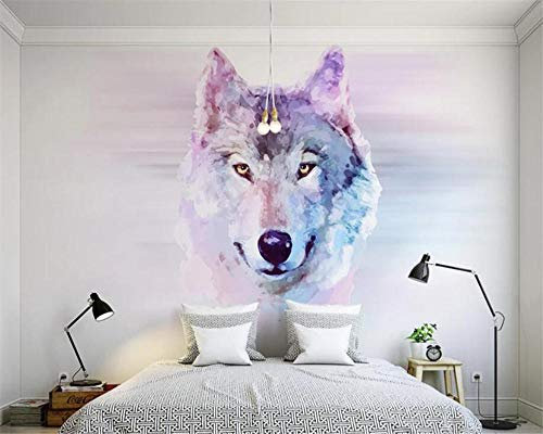 Papier Peint Photo Personnalisé 3D Animal Loup Papier Peint Mural Salon Chambre Canapé Fond Mur Décoratif 3D Papier Peint,250 * 175Cm