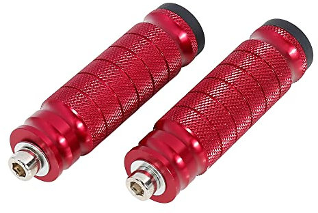 F FIERCE CYCLE 1 paire de repose-pieds arrière en aluminium pour moto Rouge 6 mm