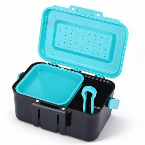 fasient1 Fishing Live Bait Box, ABS Kunststoff Wurm Aufbewahrungsbehälter, Fishing Bait Holder Box Wurm Regenwurm Köder Aufbewahrungskoffer Angelzubehör für Angelfreunde
