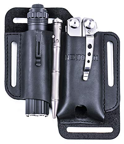 NEXTORCH Multi-Holster V40 für Taschenlampen + Multitool aus Leder, schwarz