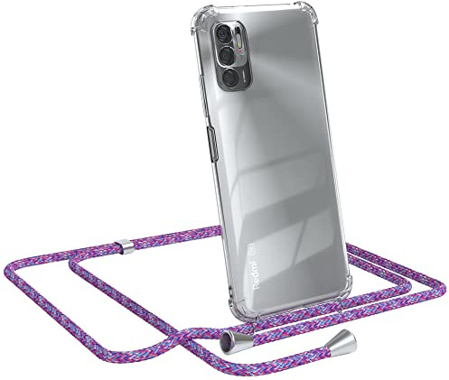 EAZY CASE Handykette kompatibel mit Xiaomi Redmi Note 10 5G Handyhülle mit Umhängeband, Handykordel mit Schutzhülle, Silikonhülle, Hülle mit Band, Stylische Kette mit Hülle für Smartphone, Unicorn