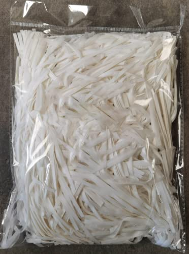 NomPat White Shredded Tissue Paper for Gift Boxes 200g | 22gsm Raffia Wood Wool Packaging Hamper Straw Filling for Hamper Basket | Gift Packaging Filler