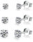 Silberne Ohrstecker für Damen | 925 Sterling Silber Ohrstecker Set | Kleine Helix Tragus Knorpel Ohrringe | 3 Paar Zirkonia Ohrstecker für Frauen Mädchen (2/3/4 mm)