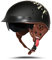 BOSERMEM Motorradhelm Mit Schutzbrille DOT/ECE-Zugelassen, Jethelm Roller-Helm Scooter-Helm Moped Mofa-Helm Chopper Vintage(Mattschwarzer Glücksstierkopf, XL 61-62cm)