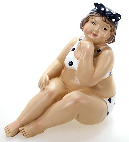 Lenzbach Badenixe sitzend 13 cm im weißen Bikini Mädchen Rubensfrau mollige Dame Dicke Frau Schwimmerin Figur