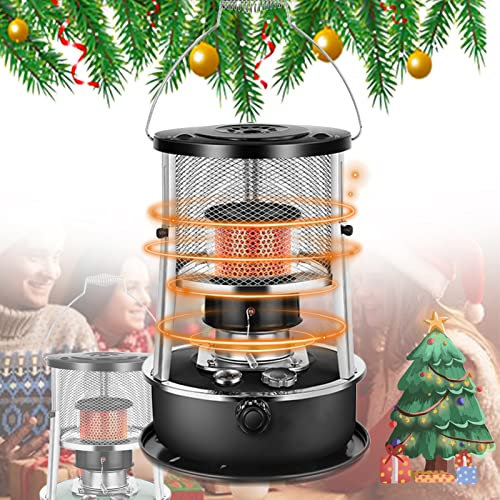 Petroleumofen für Innenräume,Ohne Strom Innen Effizienter Petroleumheizung,Tragbarer Petroliumheizer,Camping Heizung und Kochen,mit Umfallschutz,2600W Vollverbrennung,4,5 l Ölofen ( Color : Black B )
