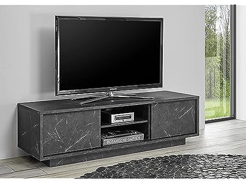 LC Spa Base TV Carrara 2 ante - Marmo Nero - 139x44x43cm