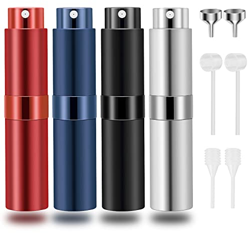Hanmir Pulverizador de Perfume, 4pcs 8ml Pulverizador de Perfume Recargable Atomizador de Perfume Mini Botella Pulverizadora Portátil para Atomizador de Bolsillo