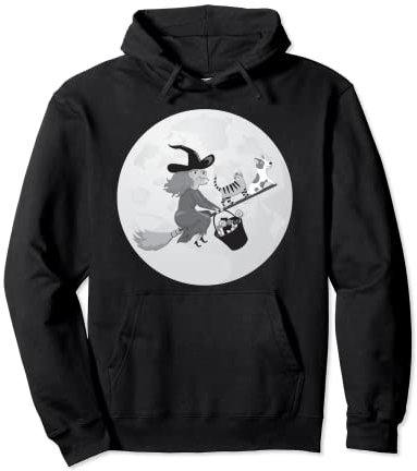 Halloween Witch Room On Broom Retro Edition T-Shirt Pullover Hoodie