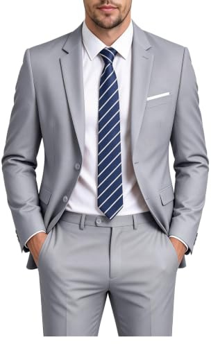 Datysum Herrenanzug, 2-teilig, für Bräutigam, Smoking, Abschlussball, Blazer, schmale Passform, Anzüge mit Zwei Knöpfen, Hochzeitskleid, Jacke, Hose, Set mit Krawatte