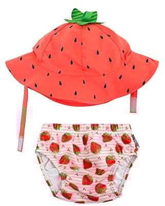 Set Baby Costumino Contenitivo + Cappellino - Fragola - UPF 50+ - M