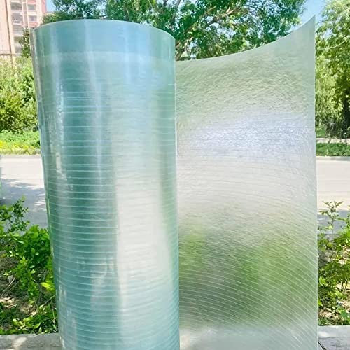 Polycarbonat-Dachplatte,0,8mm Glasfaserplatte,Leicht Zu Schneiden,Transparente Regensichere Isolierung Stoßsicheren Gewächshausplatte Stegplatten Ersatzplatten (WxL: 1x5m(3.3x16.4ft))
