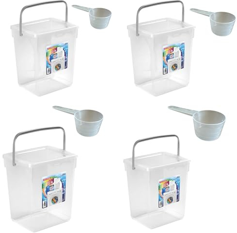 PlasticForte Contenitore 5 Litri Con Coperchiò Per Detergente Detersivi Polvere Per Lavatrice Capsule Pastiglie per Lavastoviglie Porta Molette Storage Box (4)