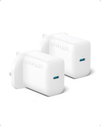 Anker USB C Plug, 2-Pack 20W Fast Wall Charger, USB C Charger Block for iPhone 15/15 Plus / 15 Pro / 15 Pro Max/iPad Pro/AirPods Pro 2 and More (Cable Not Included)
