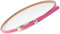FATASH Womens Skinny PU leather Belt with Adjustable Gold Metal Buckle Vintage Style Solid Color Waist Strap | Ladies Fashion Slim Waistband | Classic Retro Thin Belt for Dresses Jeans Coat Hot Pink