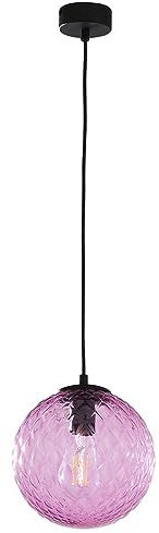 Licht-Erlebnisse Pendelleuchte Metall Glas Rosa Schwarz Esstisch Wohnzimmer Küche Ø21 cm E27 Moderne Kugel blendarm runde Hängelampe