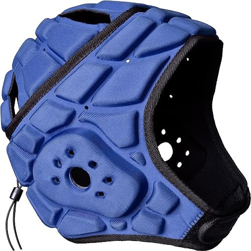 COOLOMG Kopfschutz Helm Sport Training Rugby Football Torwart Tormann Kopfprotektor Unterstützung verstellbar Marineblau