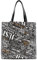 Just Cavalli Shopper, Schultertasche, Logoprint Schwarz-Weiß-Beige
