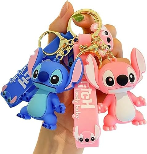 Guidre Set Keychain,Gifts Niedliche Schlüsselanhänger Ohana bedeutet Familie Freundschaft Geschenk Stuff Ornament Herz Schlüsselanhänger Geburtstagsgeschenk (B)