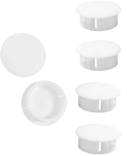 Qrity 10 Pièces 35mm Bouchons en Plastique Rond, Cache Trou Meuble, Blanc, Bouchon de Trou de Percage pour Verrouillage Trou Meubles