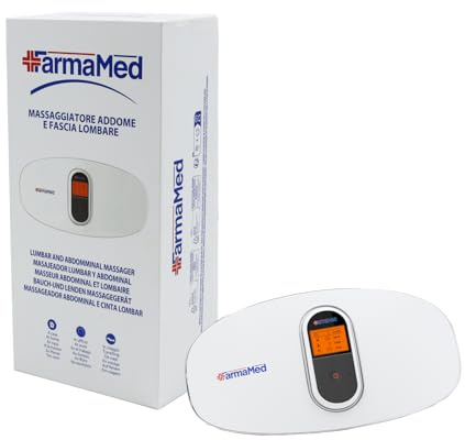FarmaMed Massaggiatore Addominale e Lombare, Fascia Lombare, Cintura Addominale, 4 modalità di Massaggio, 16 Livelli di Intensità, 4 Livelli di Riscaldamento, Timer Fino a 30 Minuti