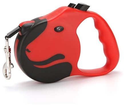 Laisse Rétractable pour Chiens 5 m, Enrouleur avec Poignée Antidérapante Et Bouton De Freinage Rapide, pour Petit, Moyen et Grand Chiens