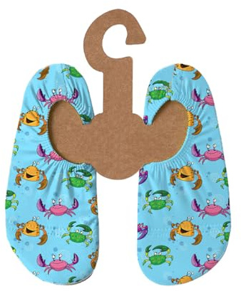 Slipstop Kinder Strandschuhe Anti Rutsch Ballett Schuhe Schwimmschuhe Urlaub Badeschuhe Pool Unisex Bubba türkis mit Krabben, Größe 18-20