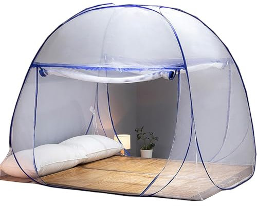 KemNet Zanzariera Letto, Tenda Portatile Pieghevole, Grande Zanzariera per Letto Matrimoniale, Facile da installare con Fondo Anti-zanzare, Leggero e Traspirante 180 x 200 x 150 cm