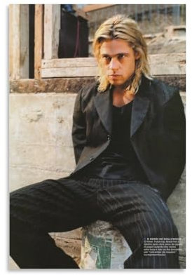 KPOKAHT Brad Pitt Wandkunst, Poster, Drucke, Heimdekoration, Bild, Leinwand, Malerei, Poster, 40 x 60 cm