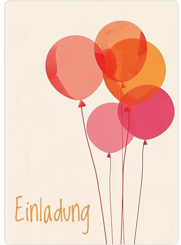 PACKLIST Einladungskarten Geburtstag – 12x Einladungskarten mit Ballons für Ihre Feier – Die Perfekte Einladungskarte Für Eine Unvergessliche Feier!