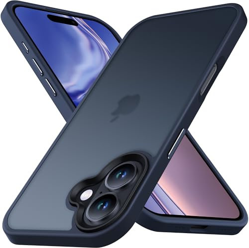 Anqrp Designed for iPhone 16 Case, [Military Shockproof] Super Soft Silicone Slim Translucent Matte Protective Phone Cover, Compatible with iPhone 16 6.1, Blue