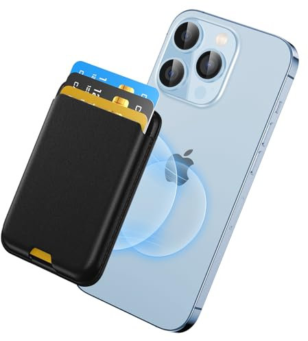 ZoyiNsgu Magnetischer Kartenhalter für Apple iPhone mit Magsafe, Brieftasche für iPhone 17, 16, 15, 14, 13, 12 Pro Max Air Plus Mini Serie, Mag 3 Safe Wallet Stick on für Handyhülle, Mitternacht