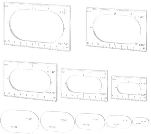 PH PandaHall Pack of 5 Router Templates Oval Inlay Template Acrylic Router Jig Template Transparent Drawing Measuring Tool Decorative Templates for Woodworking Sewing Making Home Supplies
