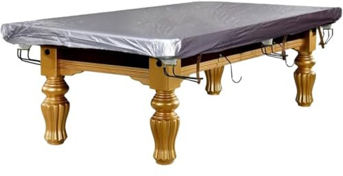 Abdeckplane Für Billardtische,wasserdichte Abdeckplane für Billardtische, PVC Tuch Billardtische Atmungsaktiv Abdeckhaube Billardtischschutzabdeckung Zubehör für Billardtisch Schwarz Silver 10ft