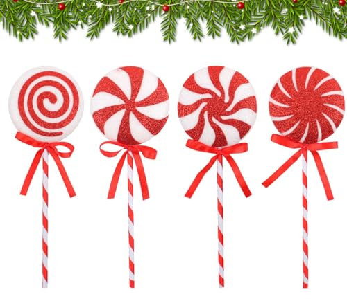 Lollipop Candy Weihnachtsschmuck-Set, 4 Stück, klassischer Weihnachtsschmuck, Weihnachtsbaumschmuck-Set für Weihnachtsdekoration