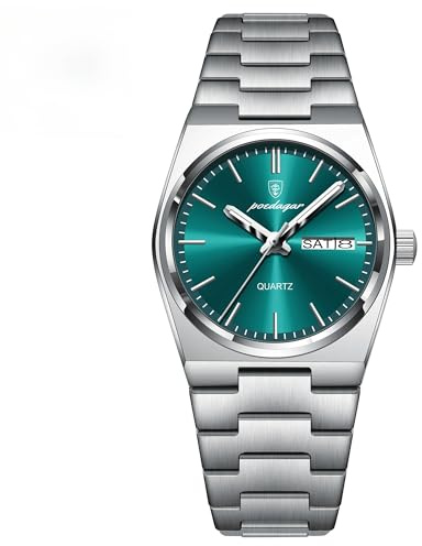 Poedagar Luxuriöse Armbanduhr für Damen, elegante Quarzuhr, wasserdicht, leuchtend, Datum, Woche, Edelstahl, modisch, Business, Damenuhren