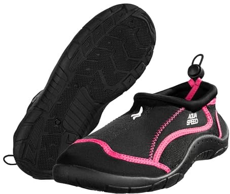 Aqua Speed 28 modische Aqua Schuhe + Microfaserhandtuch | Herren | Damen | Jungen | Mädchen | Jugendliche | Profilsohle, Farbe:28 Aqua Shoe - 19, Größe:40