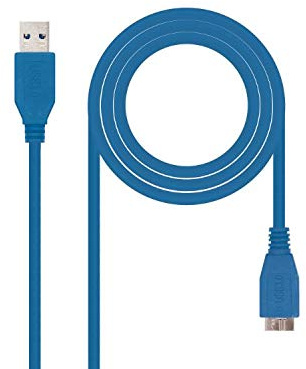 Watio Wave Câble d'extension USB 3.0 type A/M-micro-B, 1 m, bleu, haute vitesse, idéal pour le transfert de données et la charge. *
