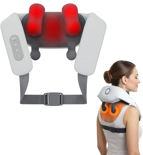 Schnurloses elektrisches Nackenmassagegerät mit Wärme,einstellbarer Distanz | Shiatsu-Massage, 3D-Tiefengewebekneten, wiederaufladbar &mehrere Modelle zur Schmerzlinderung