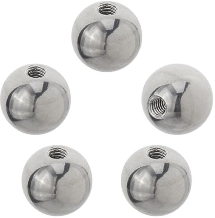 SUPERFINDINGS 5 pz M4x15mm Pomello con Dado A Sfera Filettatura Femmina Tappi per Dadi A Sfera In Argento di Ricambio Sfere In Acciaio Cromato Tappi A Vite Decorazione Rotonda per Lampada