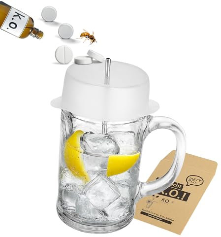 Ko Stop 5er Set Getränkeschutzdeckel aus Silikon für 1 Liter Krüge Ø 9-11 cm Schutz vor Ko Tropfen, Insekten und Schmutz wiederverwendbar und spülmaschinenfest