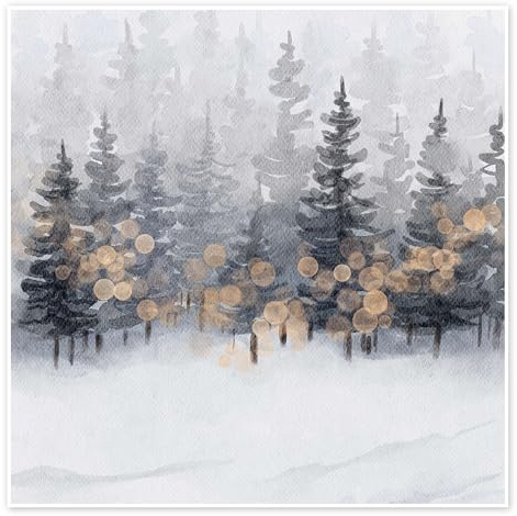 Posterlounge Goldener Winterwald Poster | 30 x 30 cm von Ohkimiko Wandbilder Wanddeko