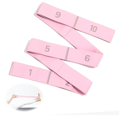 Sangle de Yoga, Élastique Musculation avec 10 Boucles Ceinture de Yoga Elastique Bandes Boucle D'exercice Band Elastique Sport pour Pilates Fascias Musculation Étirement du Corps Fitness