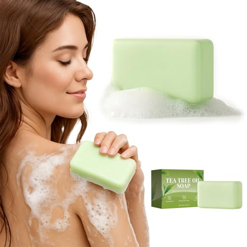 Savon Antifongique Naturel – Arbre à Thé & Huiles Essentielles – Soin Purifiant Corps, Pieds & Peau – Anti Mycoses, Odeurs & Impuretés – 100 g 2 pièces