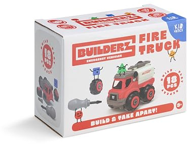 Builderz Fire Truck Toy Vehicle - Kids Rescue Truck for Ages 3+